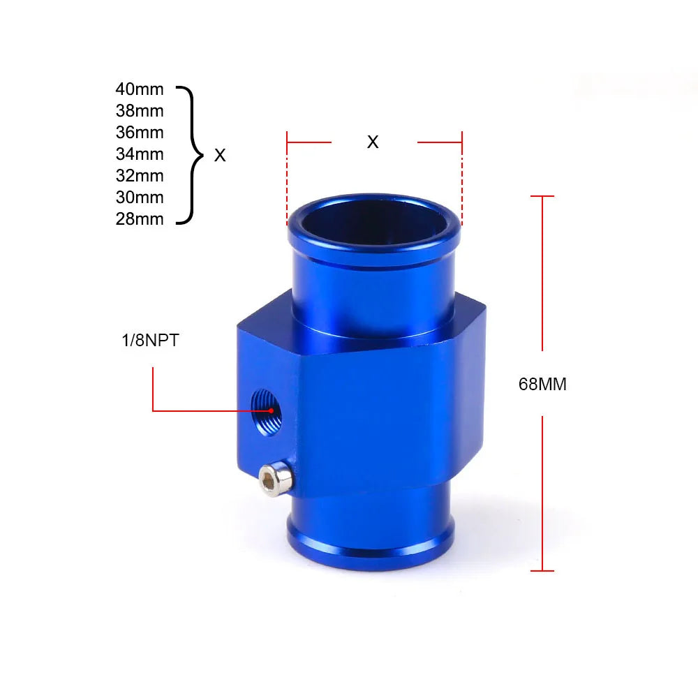 Water Temp Joint Pipe Sensor 40mm 38mm 36mm 34mm 32mm 30mm 28mm Hose Adapter