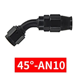 PTFE AN6/8/10 Swivel Hose Ends 0/45/90/120°Anodized Aluminum Reusable Fittings with FKM Seals for Oil Fuel Lines Red/Black