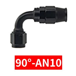 PTFE AN6/8/10 Swivel Hose Ends 0/45/90/120°Anodized Aluminum Reusable Fittings with FKM Seals for Oil Fuel Lines Red/Black