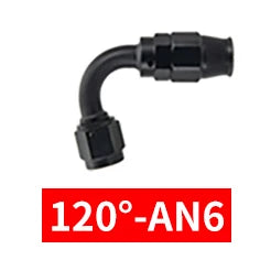 PTFE AN6/8/10 Swivel Hose Ends 0/45/90/120°Anodized Aluminum Reusable Fittings with FKM Seals for Oil Fuel Lines Red/Black