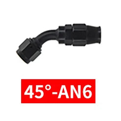 PTFE AN6/8/10 Swivel Hose Ends 0/45/90/120°Anodized Aluminum Reusable Fittings with FKM Seals for Oil Fuel Lines Red/Black