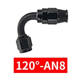 PTFE AN6/8/10 Swivel Hose Ends 0/45/90/120°Anodized Aluminum Reusable Fittings with FKM Seals for Oil Fuel Lines Red/Black