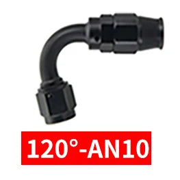 PTFE AN6/8/10 Swivel Hose Ends 0/45/90/120°Anodized Aluminum Reusable Fittings with FKM Seals for Oil Fuel Lines Red/Black