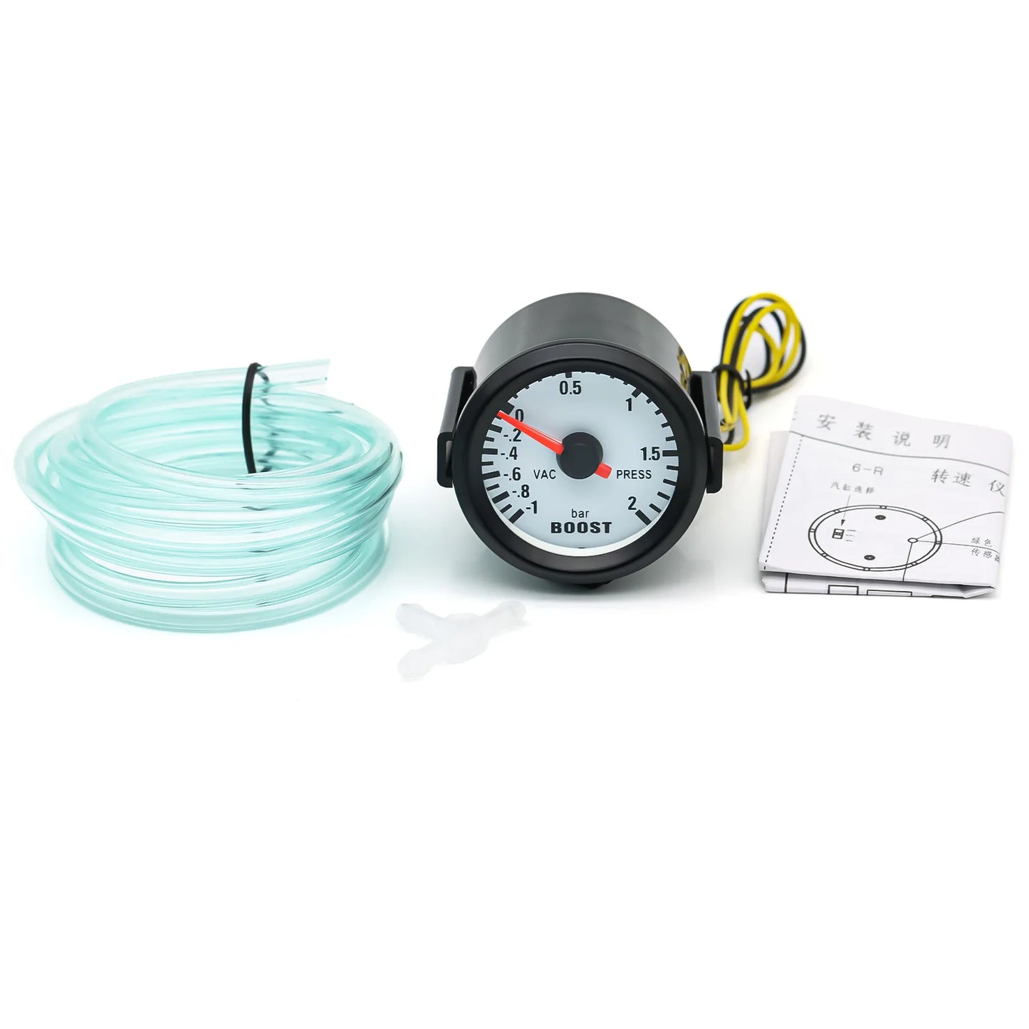 AD Universal 52mm Bar Blue Led Light Pressure Turbo Boost Gauge Meter With Sensor 、Holder 12V Boost sensor Car Accessories