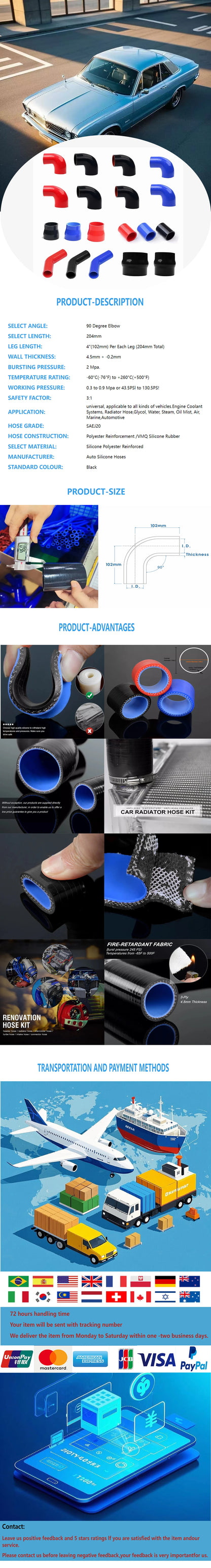 FF 90 Degree Elbow General Silicone Coolant Intercooler Turbo Air Pipe Hose ID 30mm 32mm 35mm 38mm 40mm 45mm 48mm 51mm 54mm 57mm