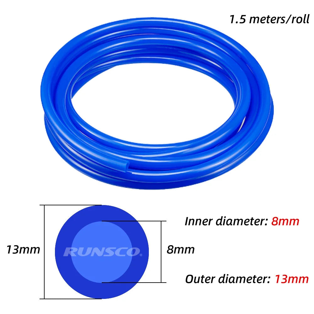 Blue/Red/Black Inner Diameter 3mm, 4mm, 5mm, 6mm, 8mm Car Vacuum Silicone Hose Auto Racing Intercooler Line Pipe Tube 1.5 Meter