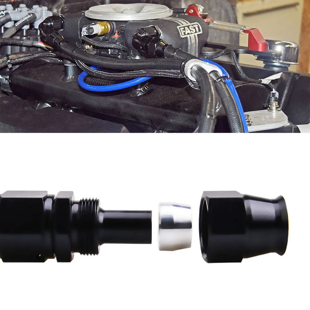 PTFE AN6/8/10 Swivel Hose Ends 0/45/90/120°Anodized Aluminum Reusable Fittings with FKM Seals for Oil Fuel Lines Red/Black