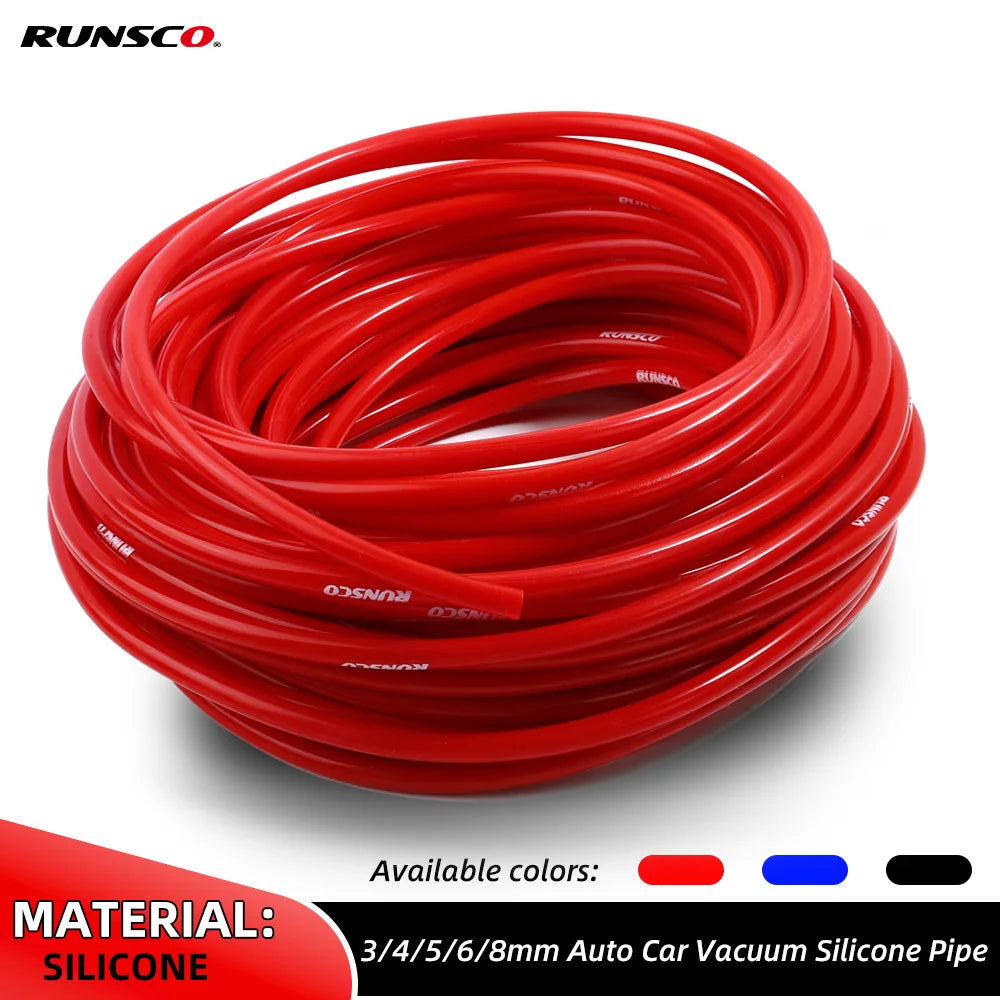 Blue/Red/Black Inner Diameter 3mm, 4mm, 5mm, 6mm, 8mm Car Vacuum Silicone Hose Auto Racing Intercooler Line Pipe Tube 1.5 Meter