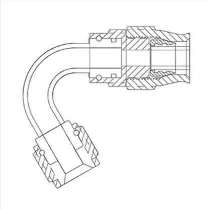 PTFE AN6/8/10 Swivel Hose Ends 0/45/90/120°Anodized Aluminum Reusable Fittings with FKM Seals for Oil Fuel Lines Red/Black
