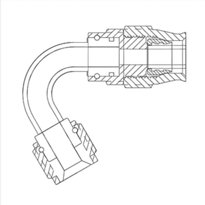 PTFE AN6/8/10 Swivel Hose Ends 0/45/90/120°Anodized Aluminum Reusable Fittings with FKM Seals for Oil Fuel Lines Red/Black