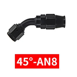 PTFE AN6/8/10 Swivel Hose Ends 0/45/90/120°Anodized Aluminum Reusable Fittings with FKM Seals for Oil Fuel Lines Red/Black