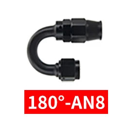 PTFE AN6/8/10 Swivel Hose Ends 0/45/90/120°Anodized Aluminum Reusable Fittings with FKM Seals for Oil Fuel Lines Red/Black