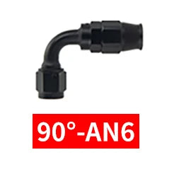 PTFE AN6/8/10 Swivel Hose Ends 0/45/90/120°Anodized Aluminum Reusable Fittings with FKM Seals for Oil Fuel Lines Red/Black